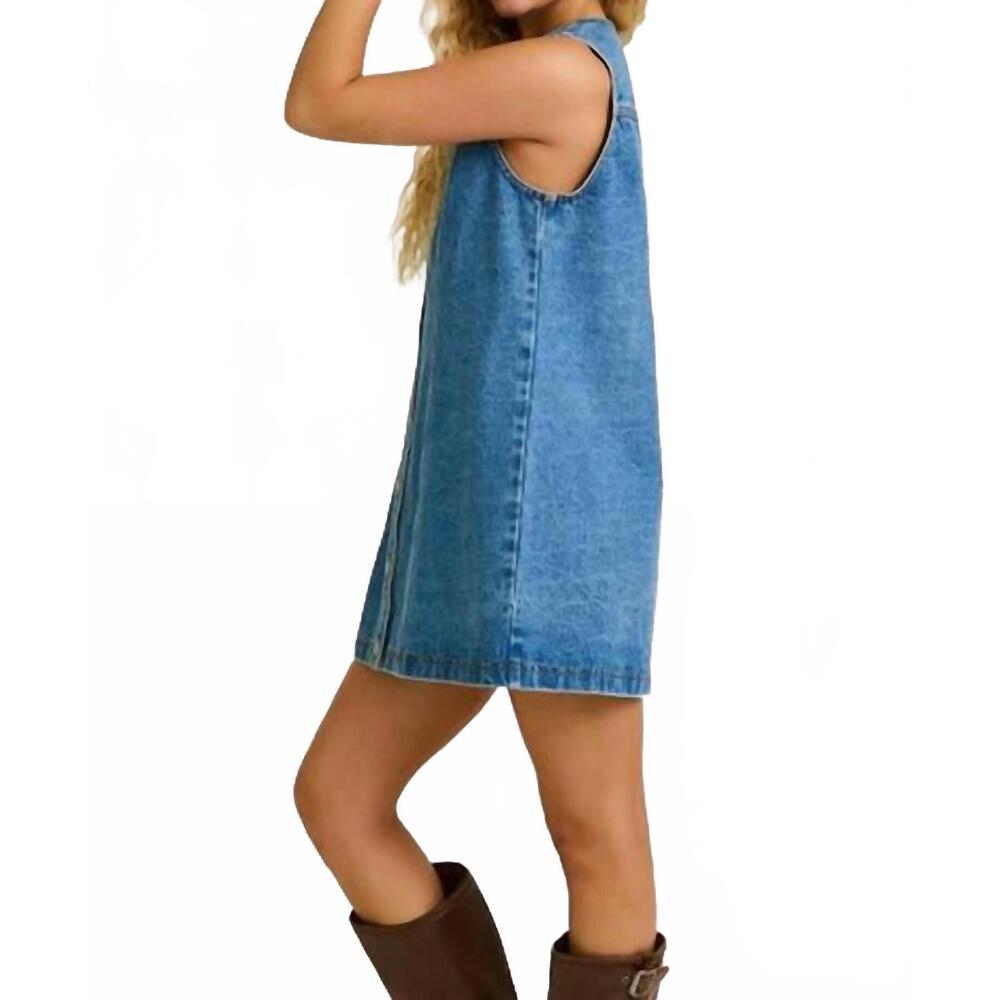 NEW LE LIS clare mini dress in denim blue - Picture 3 of 6